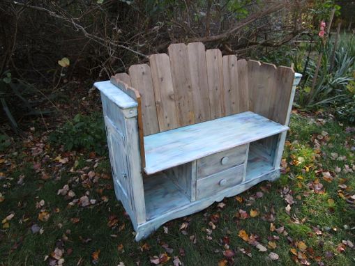 Custom Made Upcycled Bench From Found Materials.