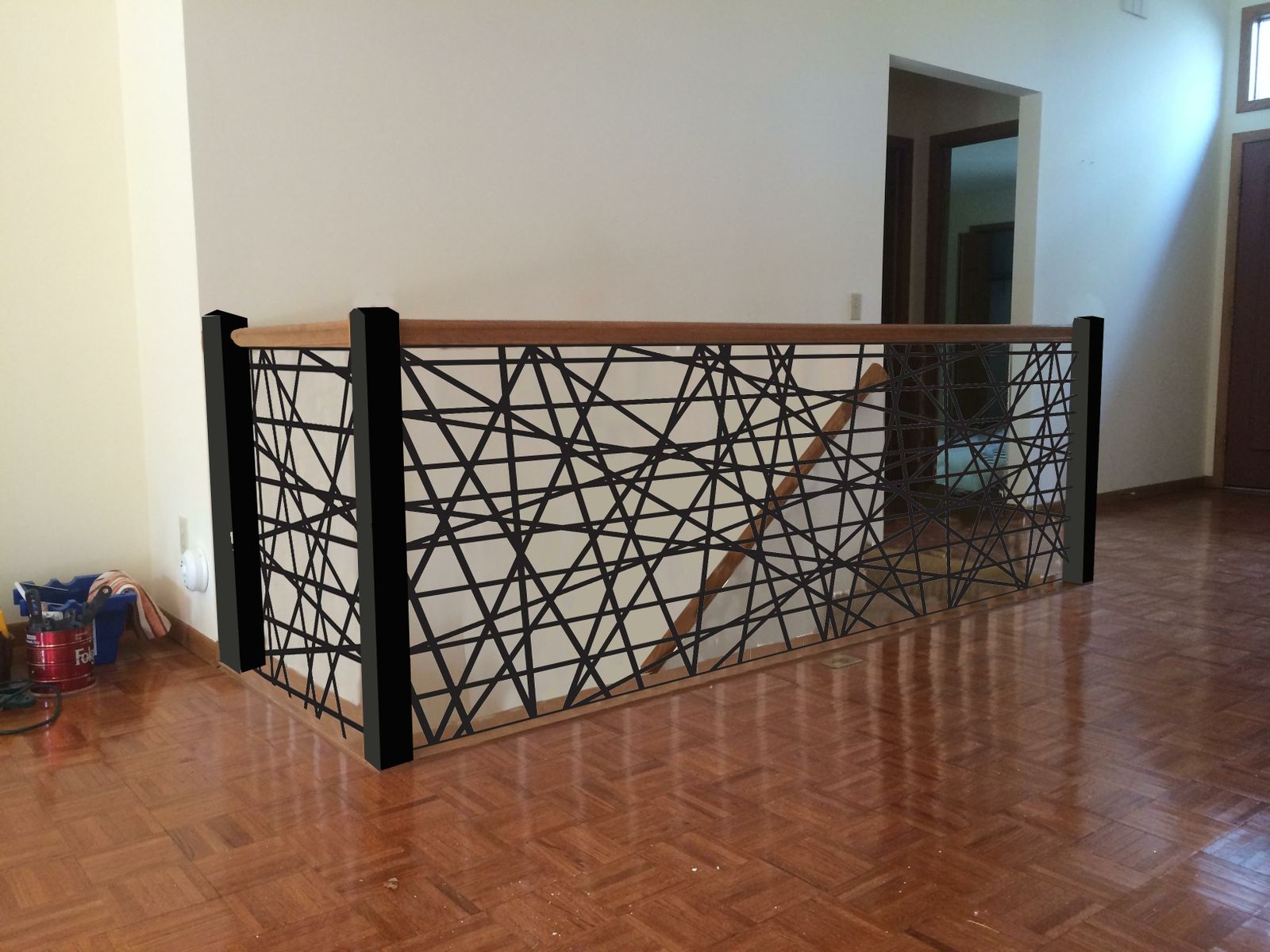 Modern House Customized Iron Stair Railing Design - China Railing