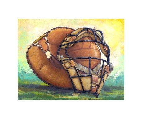 Custom Made Limited Edition Baseball Prints: Catcher's Mask