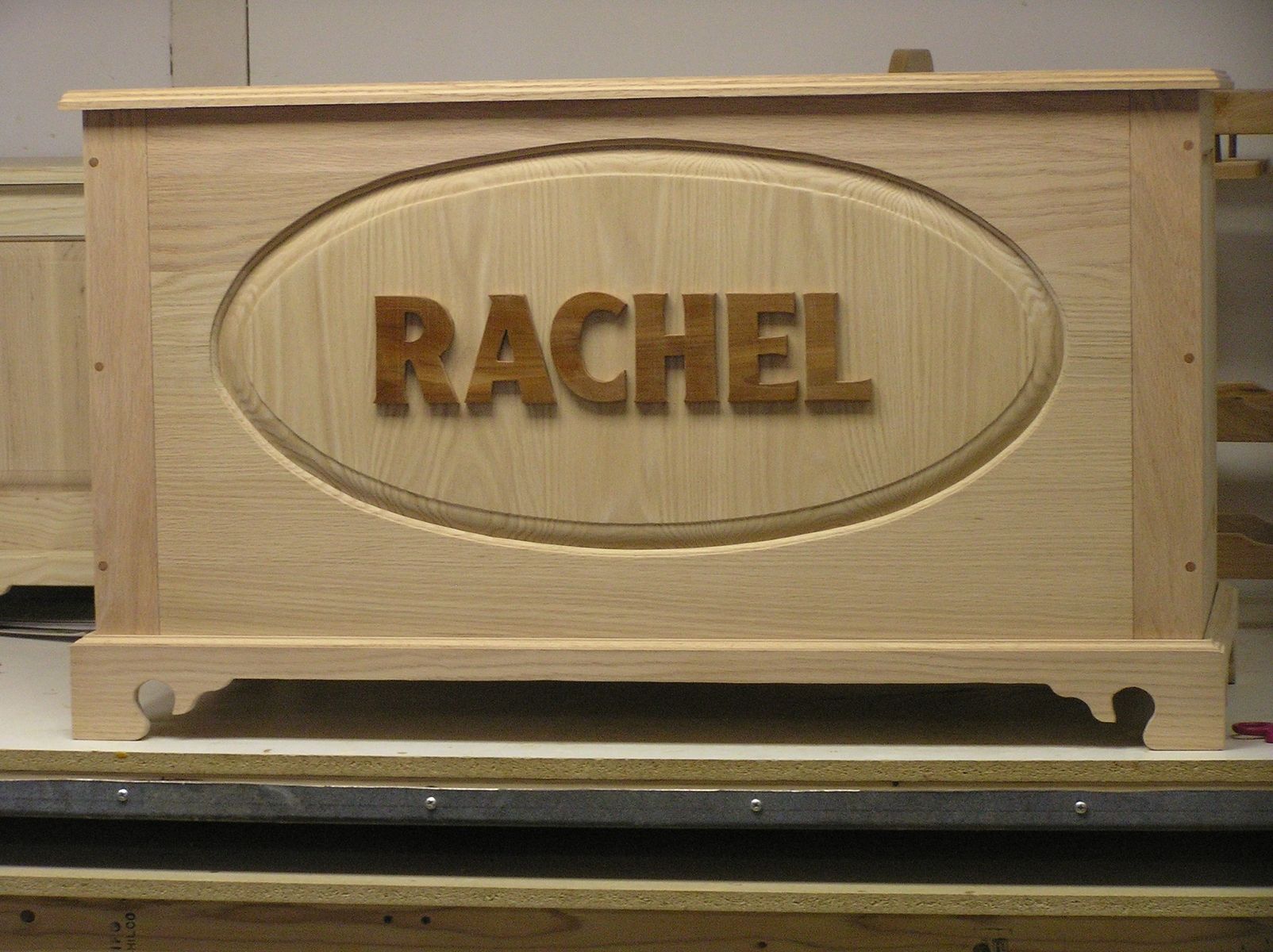 Custom Made Oak Blanket Chest With Name by New,Refurbish,Repurpose