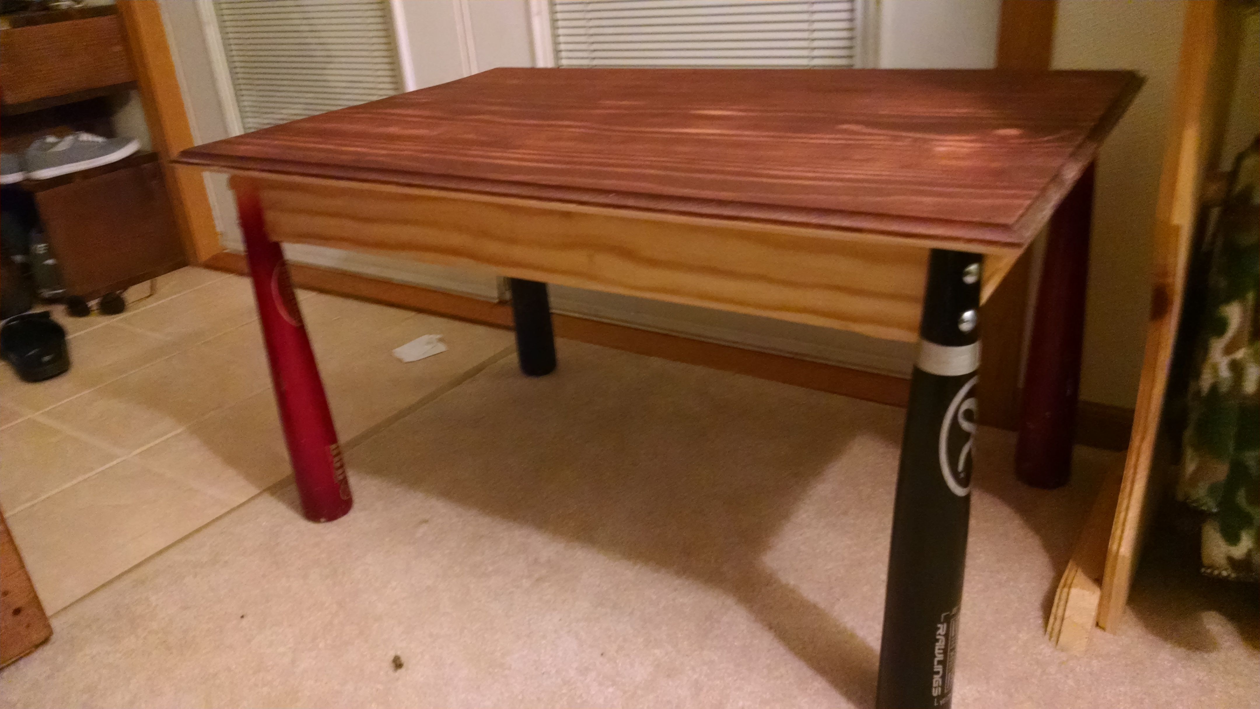 Custom Made Baseball Bat Coffee Table By Elson Woodwork