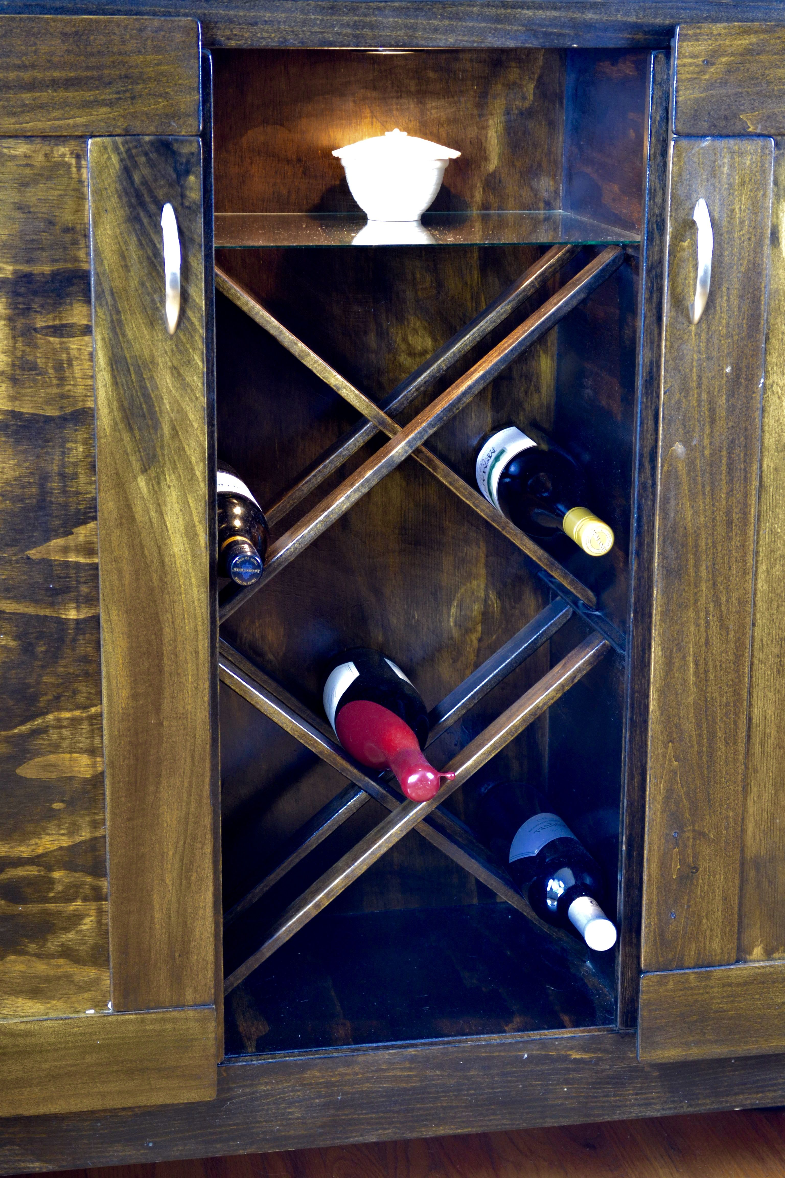 Buy Handmade Contemporary Rustic Custom Wine Rack/Credenza, made to order from Interactive