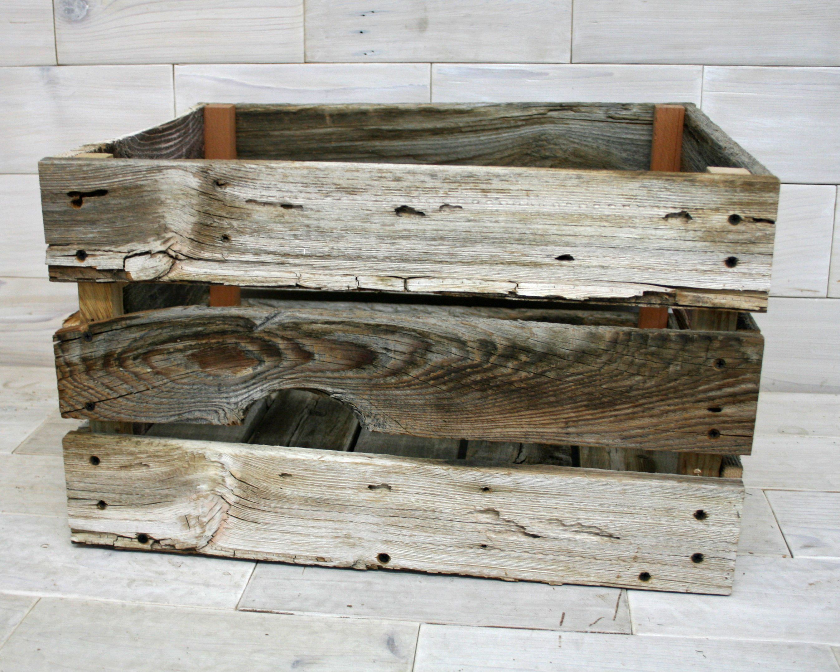 Handmade Barn Wood Milk Crates by HistoricWoods by LunarCanyon