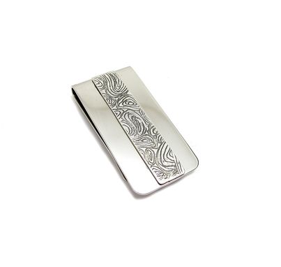 Custom Made Fathers Day Money Clip - Striped Money Clip - Mens Textured Money Clip - Custom Money Clip