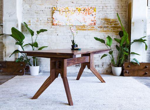 Custom Made The Zoe: Solid Walnut Modern Dining Table
