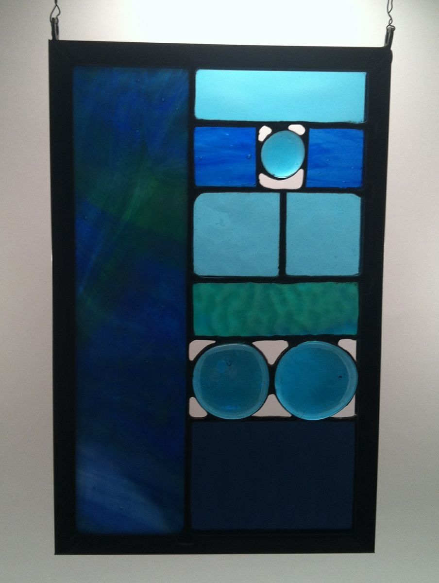 Handmade Geometric Mini Panels by Dancing Light Stained Glass Studio
