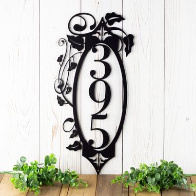 Custom Made Vertical House Number, Address Sign For House, Metal Sign Personalized Outdoor