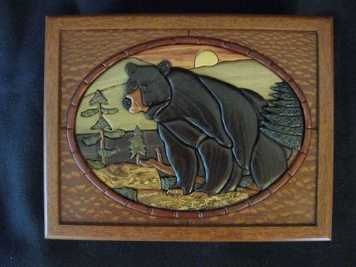 Custom Made Intarsia Bear Keepsake/Jewelry Box