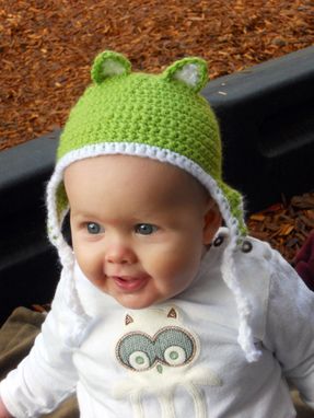Custom Made Infant Lime Green Wild Things Ear Flap Hat