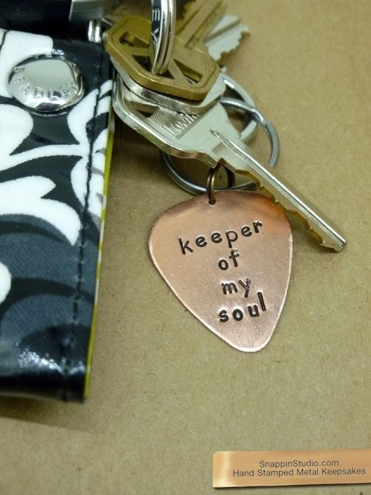 Handmade Guitar Pick Keychains by Snappin Studio