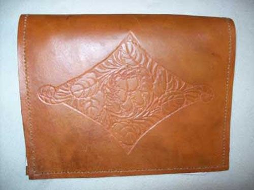 Custom Made Custom Leather Photo Album Medium Size With Diamond Sheridan Design