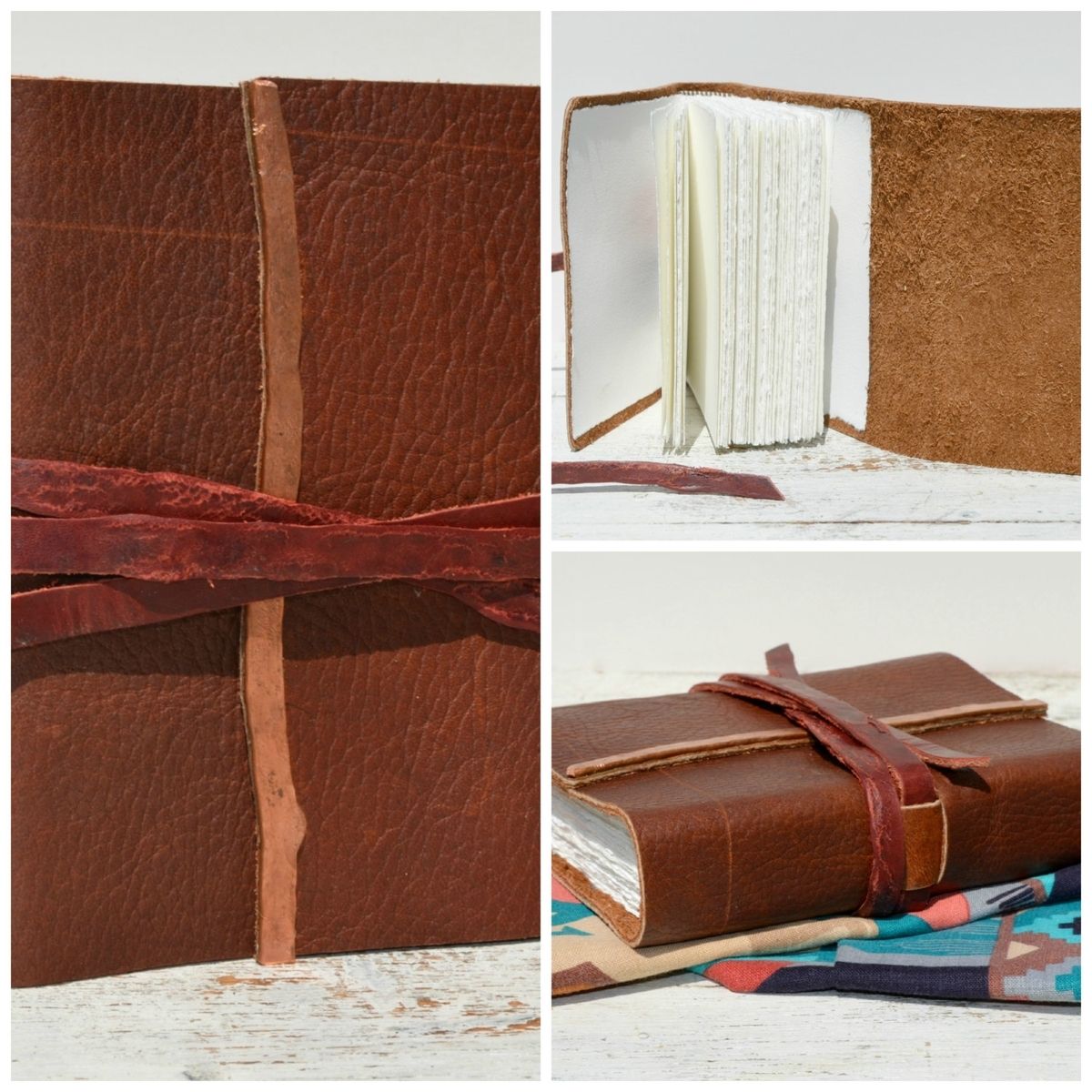 Custom Handmade Leather Bound Travel Adventure Journal Diary Western