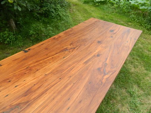 Custom Made Reclaimed Wood Table With Flat Iron Base