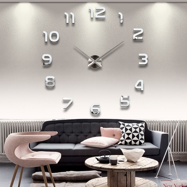 Custom Made Acrylic Mirror Home Decoration Large Wall Clock 3d