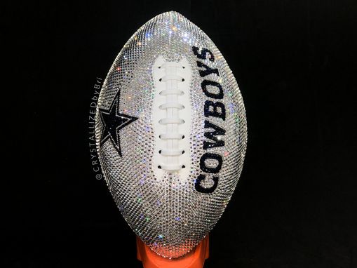Custom Made Dallas Cowboys Crystallized Football Full Size Nfl Bling Genuine European Crystals Bedazzled