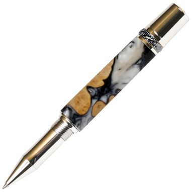 Custom Made Lanier Majestic Rollerball Pen - Black Pearl - Mr6w150