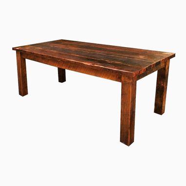 Custom Made Antique Reclaimed Wood Farmhouse Dining Table