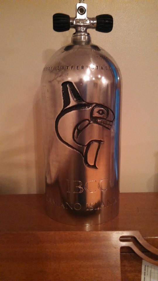 Hand Made Custom Engraved Scuba Tank by PSA Custom Creations LLC
