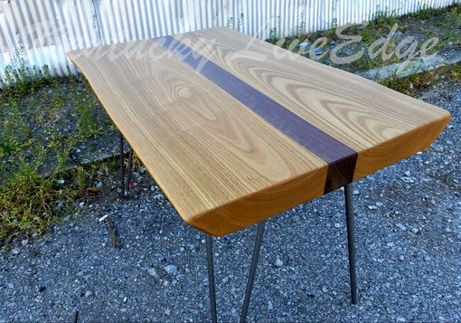 Custom Made Catalpa And Walnut Live Edge Coffee Table- Small Coffee Table- Natural Wood- Gold- Brown- Chocolate