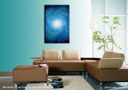 Custom Made Original Painting, Contemporary Seascape, Abstract Blue Hurricane, White Textured Art
