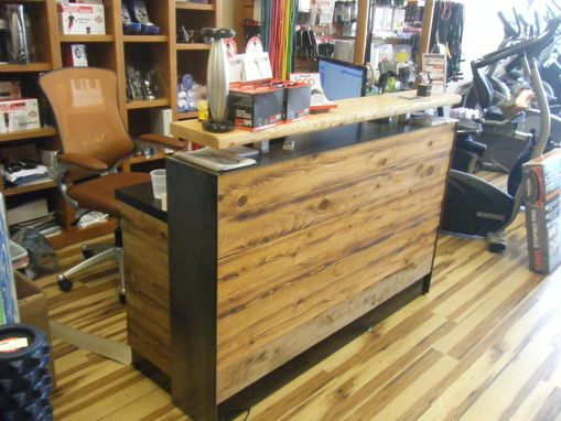 Custom Made #4 Reclaimed Distressed Wood Reception Desk Or Distressed Reclaimed Wood Sales Counter