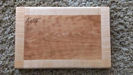 Custom Made Maple And Cherry Cutting Board - Personalized Engraving / Monogram