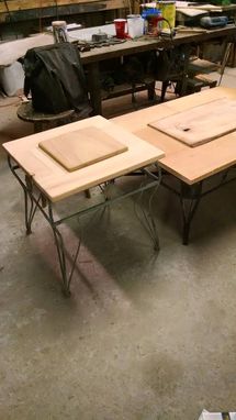 Custom Made Custom Made Cypress Top Raised Panel Lamp Table