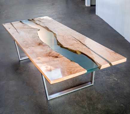 Custom Made Epoxy River Conference Table - Dining Table