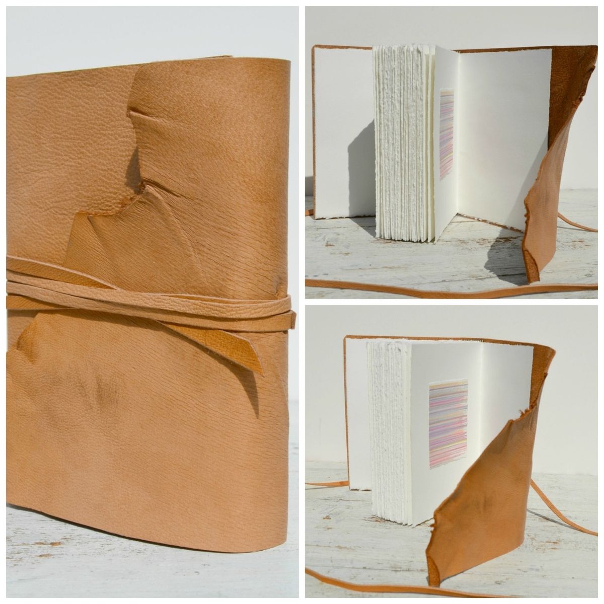 Hand Made Handmade Leather Bound Journal Collection Set by