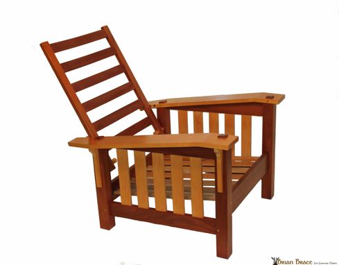 Custom Made Mahogany And Maple Morris Chair