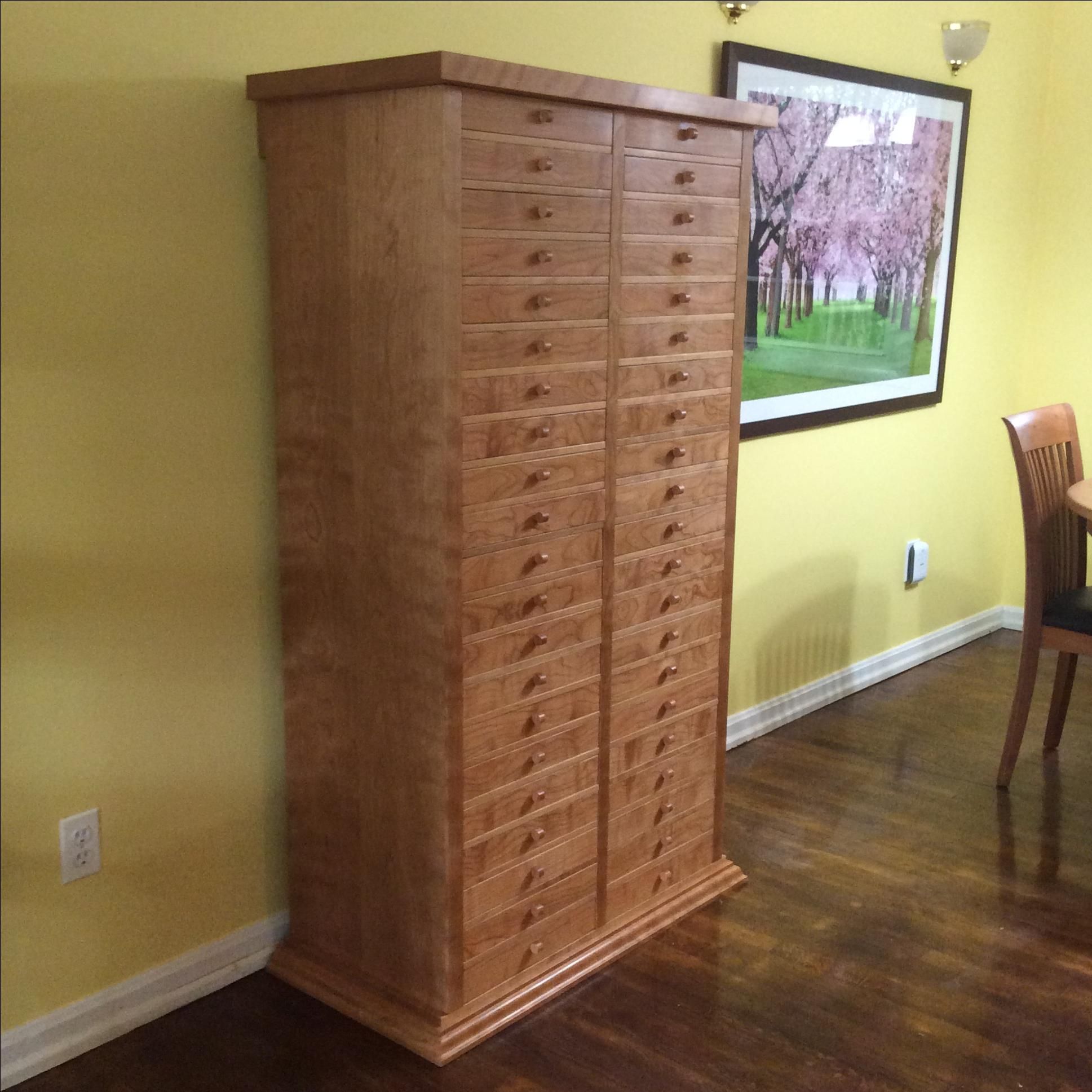 Custom Made Cherry Chest Of Drawers, Jewelry Storage Cabinet, Collector ...