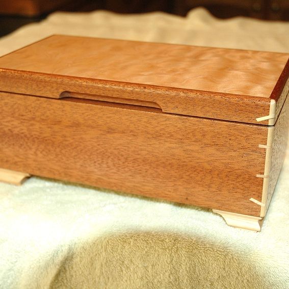 Custom Mahogany Box With Maple Feet by Wooden-It-Be-Nice | CustomMade.com