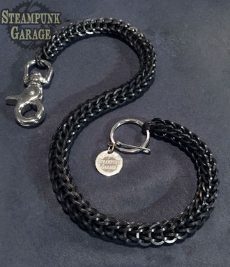 Custom Made Wallet Chain - Black Or Silver Fullpersian Foxtail - Stainless Steel Square Wire