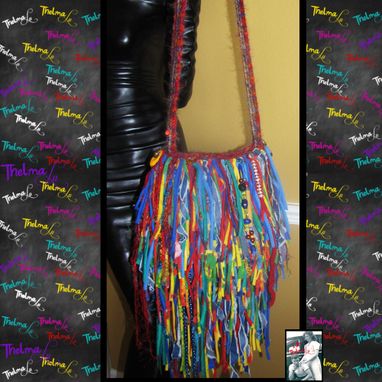 Custom Made Fringed Hippie Tye Dye Handbag Custom Made Unique One Of A Kind Upcycled Funky