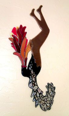 Custom Made "Fire Dancer" - Fused Glass Hanging Sculpture