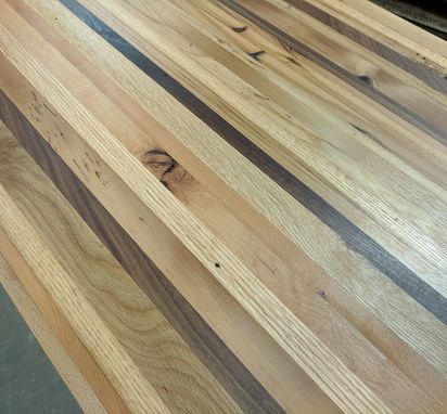 Custom Made Reclaimed Wood Strip Coffee Table