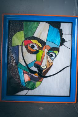 Custom Made Stained Glass Portrait Of Salvador Dali