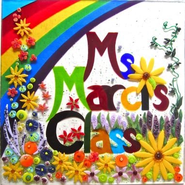 Custom Made Fused Glass Class Gift - Ms. Marci's Class