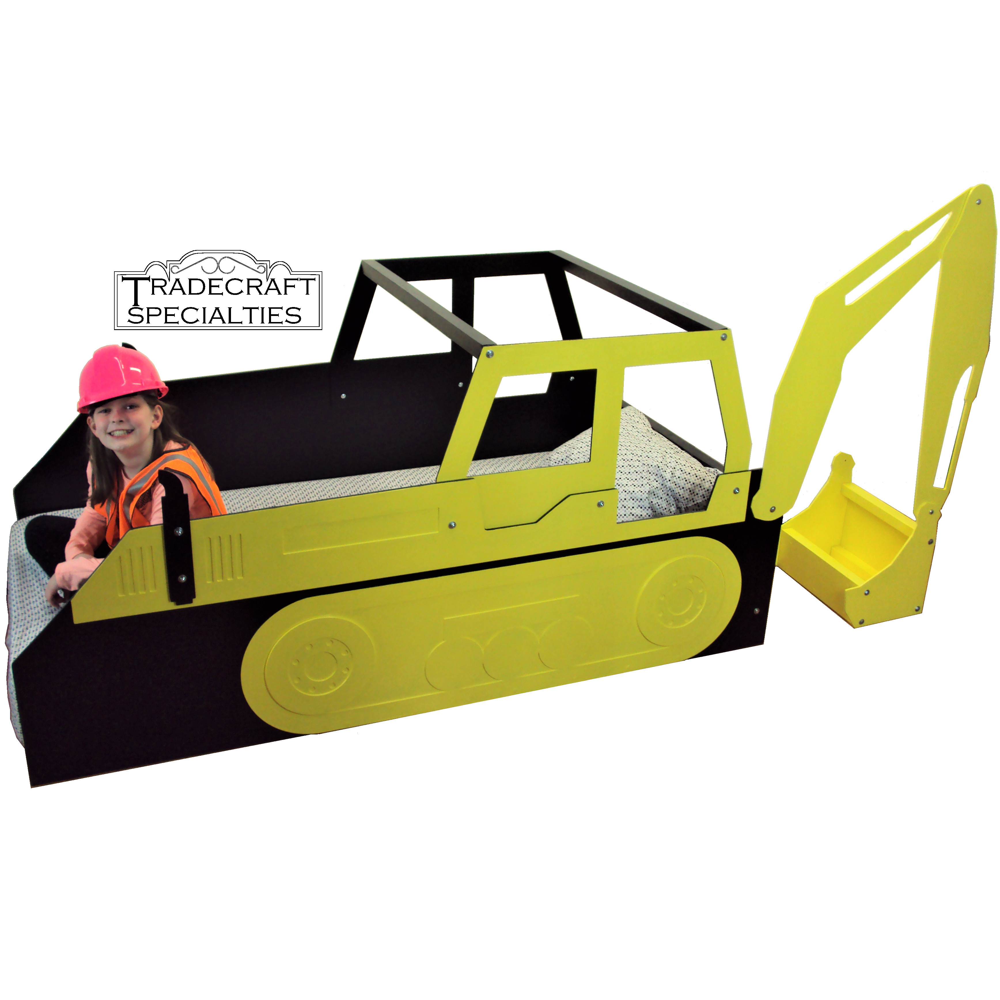 Custom Excavator Twin Kids Bed Frame, Construction Twin Bed