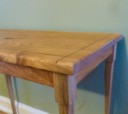 Custom Made Side Table Reclaimed Oak And Cherry With Inlay