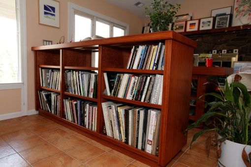Custom Made Bamboo Layout Table And Two-Sided Bookcase