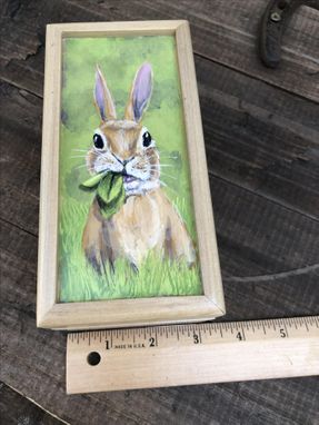 Custom Made Handpainted Bunny With A Mouthful Small Box