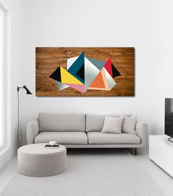 Custom Made Geometric Illumination 48x24 - Wood Wall Art, Metal Wall Art, Modern Wall Art, Wall Decor