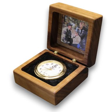 Custom Made Inlaid Fox Engagement Ring Box, With Free Engraving And Shipping. Rb-23