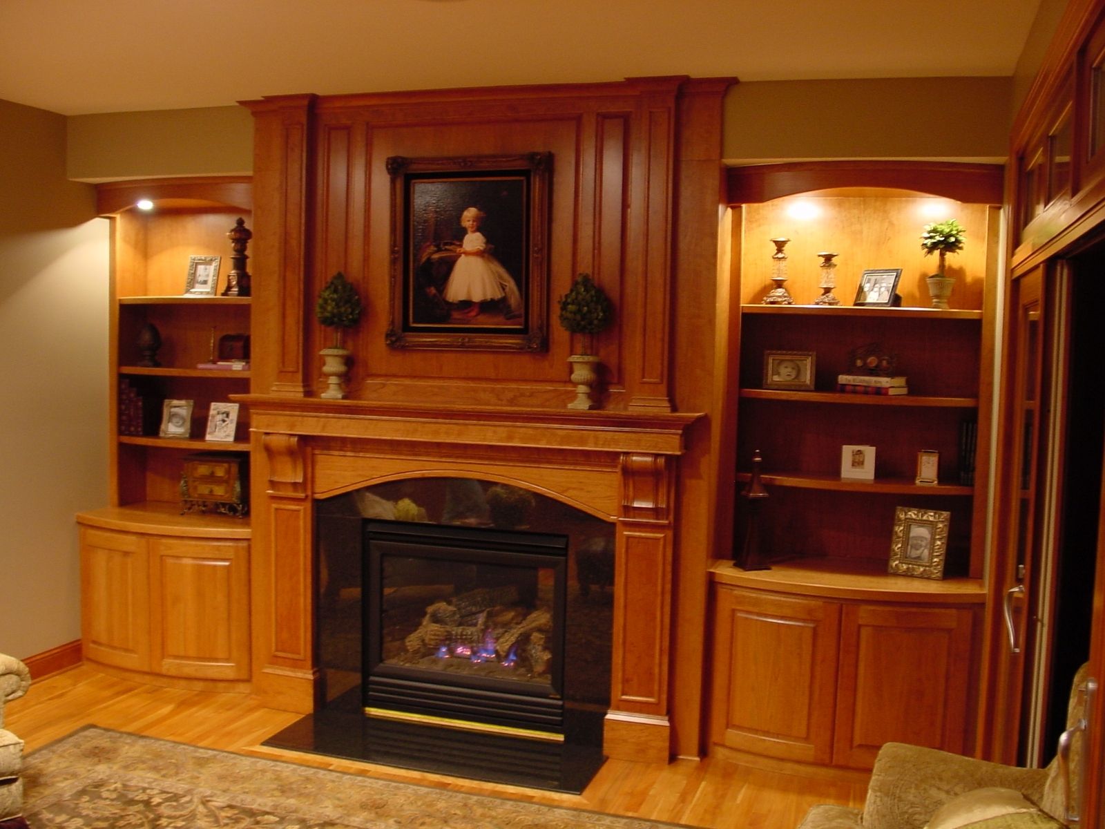 Hand Made Fireplace Mantel And Built In, Fireplace Shelving Units