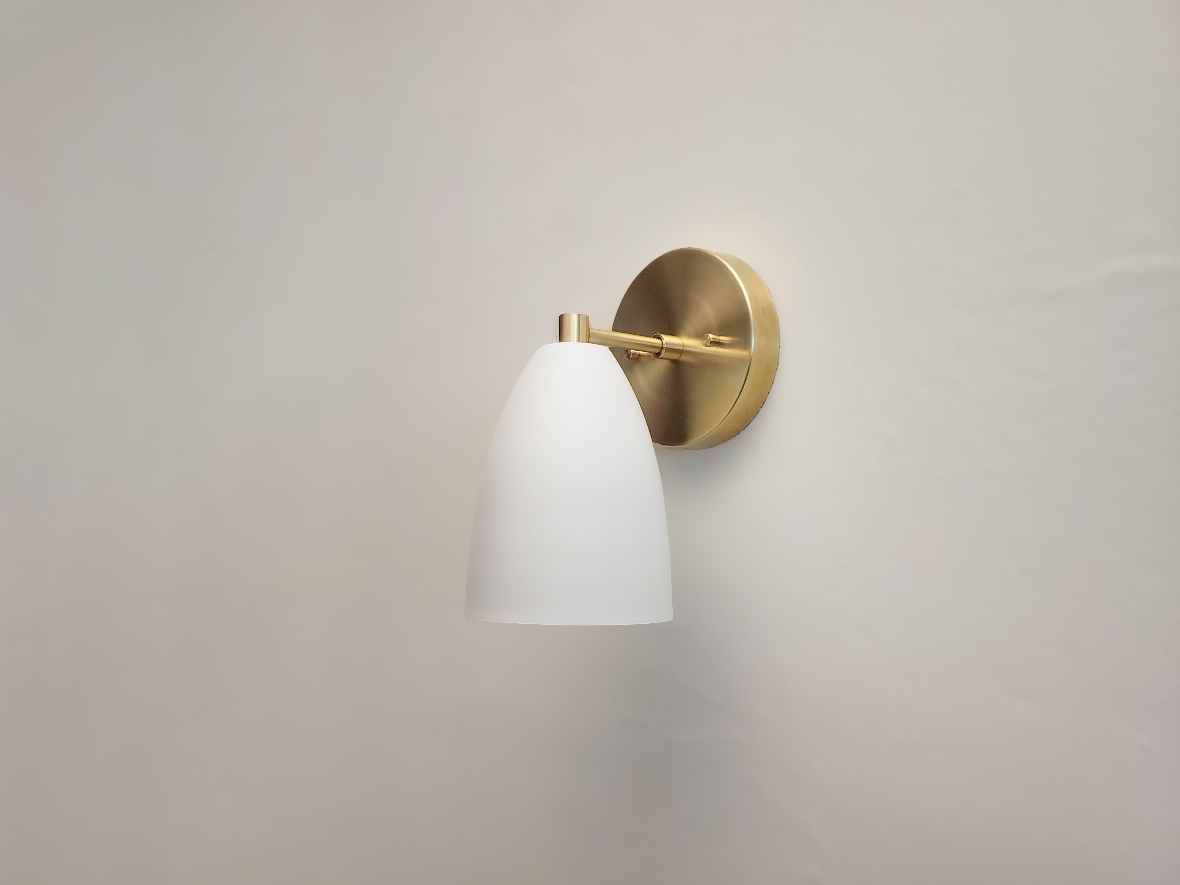 Buy Custom Made Straight Arm Wall Sconce - Matte White And Gold Sconce ...