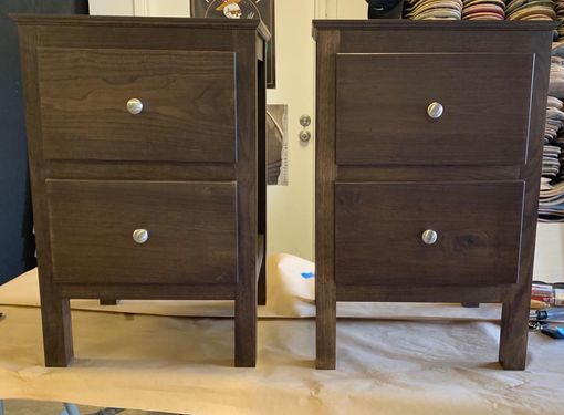 Custom Made Walnut And Hardwood Nightstands