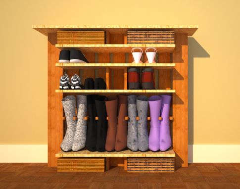 Custom Made Entryway Shoe Shelf With 7 Shelves