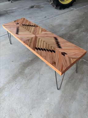 Custom Made Reclaimed Style Redwood Coffee Table - The Archer