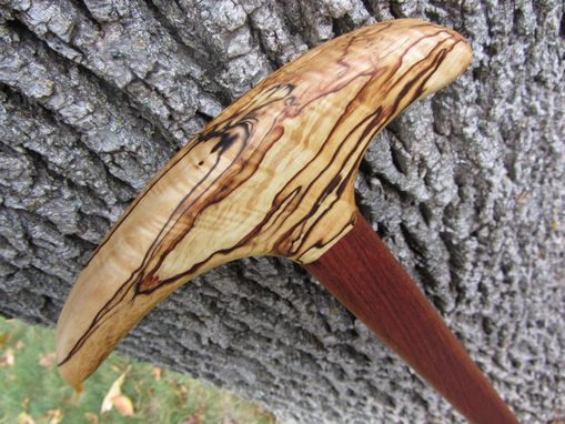 Custom Made Heavy Duty - Walking Stick/Walking Cane - Spalted Maple Wood & Brazilian Cherry 37 1/2